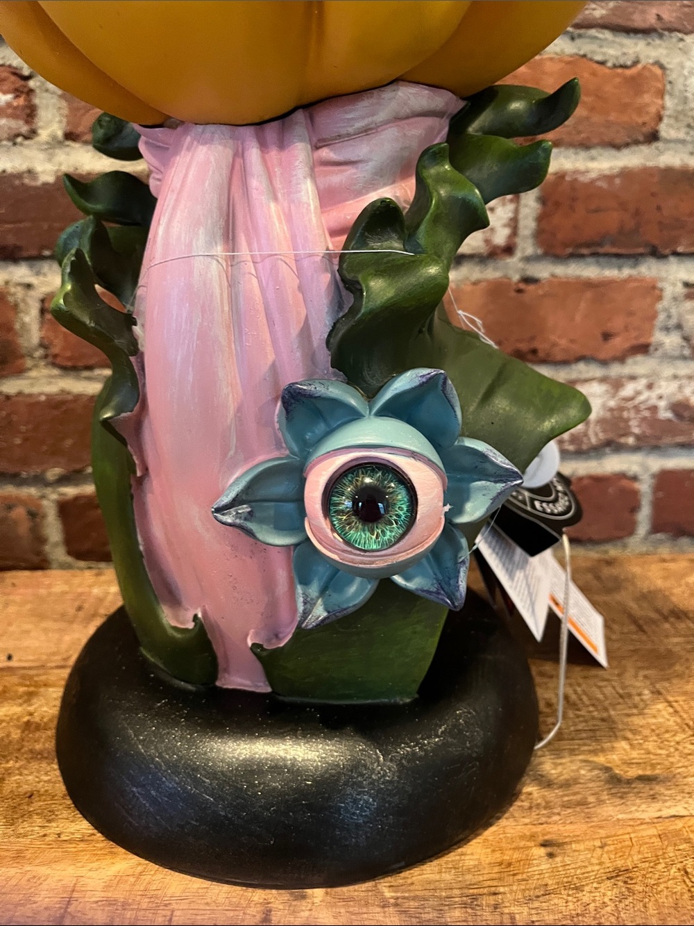 Whimsical Orange Pumpkin Figurine with Pink Accent - Picture 7 of 14